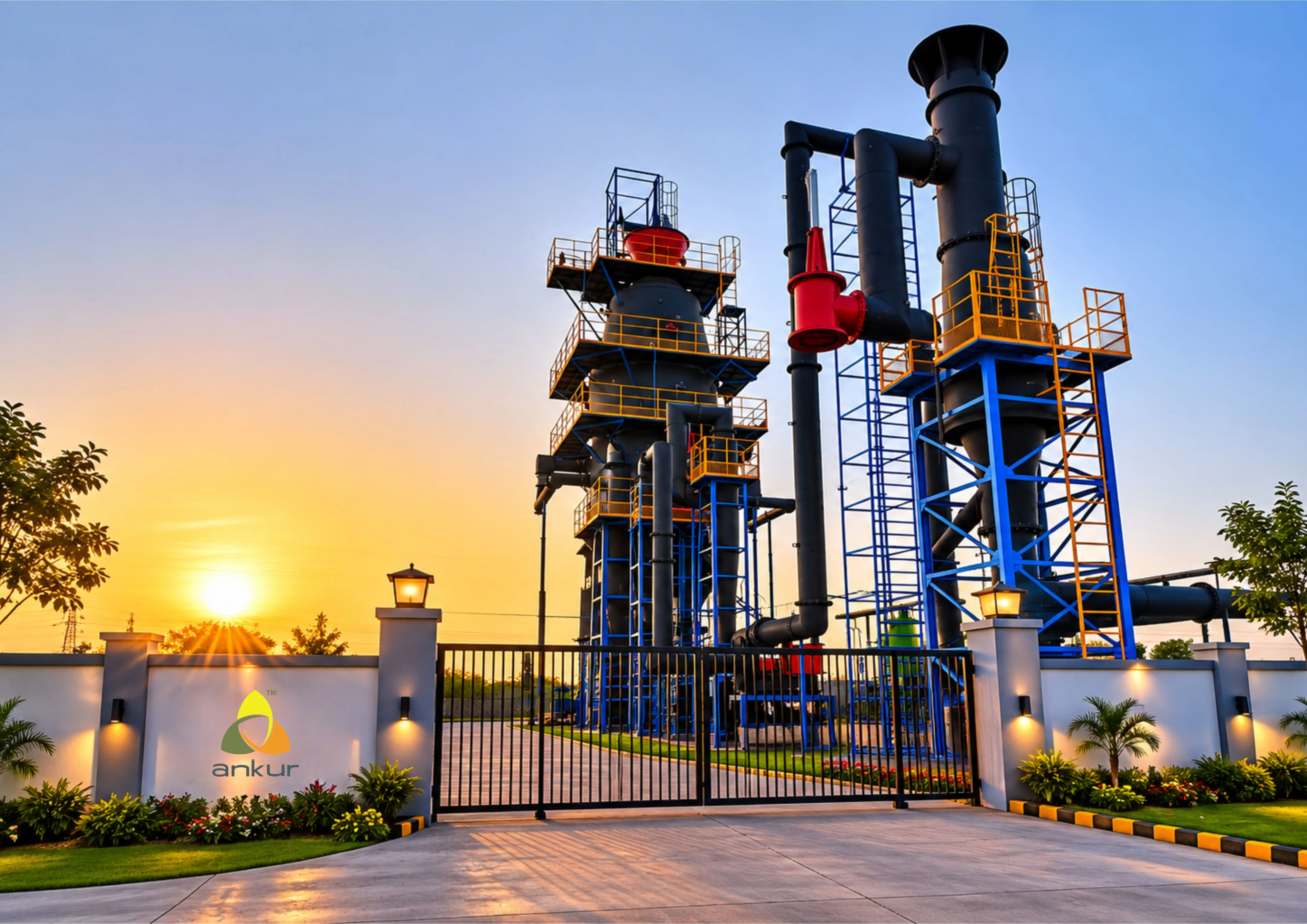 Industrial biomass gasifier installation